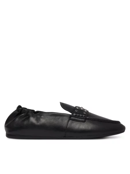 Sneakers Karl Lagerfeld Jeans Marlee Loafer Studs Saddle Black Lthr w/ Silver EUR 40 μαύρο
