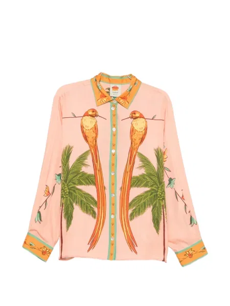 Lung cămașă Farm Rio cu imagine roz