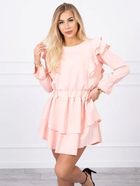 Rochie Kesi cu volane de costum roz