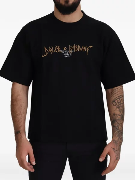 Tricou Dolce & Gabbana cu imagine cu decolteu rotund negru