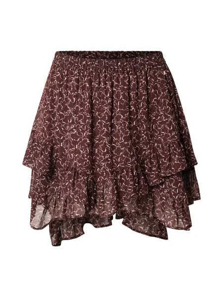 BOSS Pantaloni Toulena maro închis alb