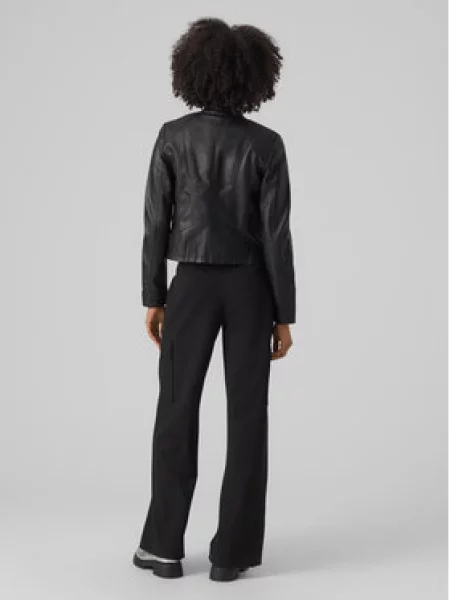 Vero Moda Bunda z imitace kůže černá