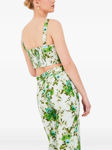 Top Cara Cara cu model floral cu imagine alb