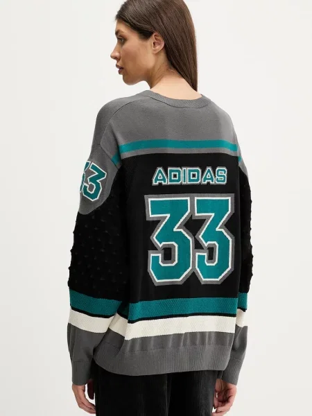 Svetr s příměsí vlny adidas Originals šedý