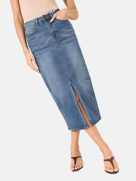 Friends Like These Fustă denim albastru