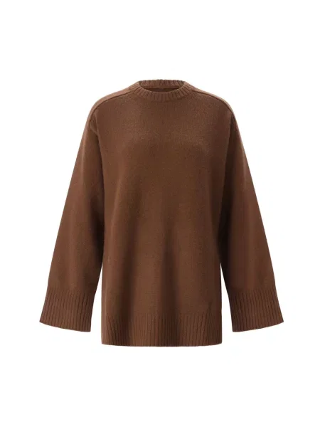 Sweter Loulou De Saison wełniany brązowy