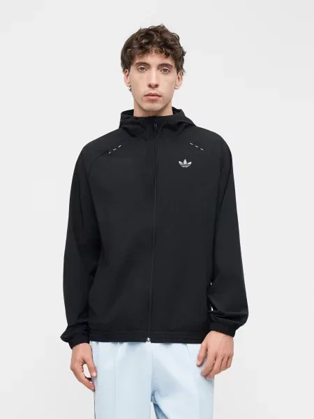 ADIDAS ORIGINALS Prechodná bunda Trefoil Essentials čierna biela