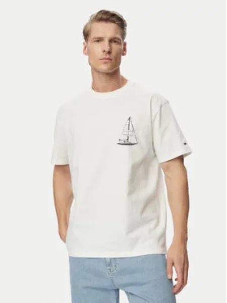Tommy Jeans Majica Sailboat bela