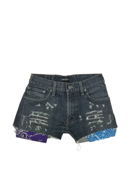 Pantaloni scurți din denim Htc Los Angeles zdrențuiți albastru