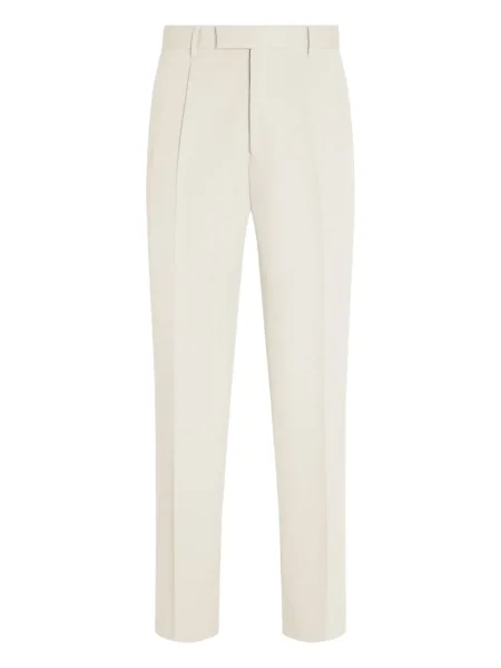 Pantaloni Zegna plisate alb