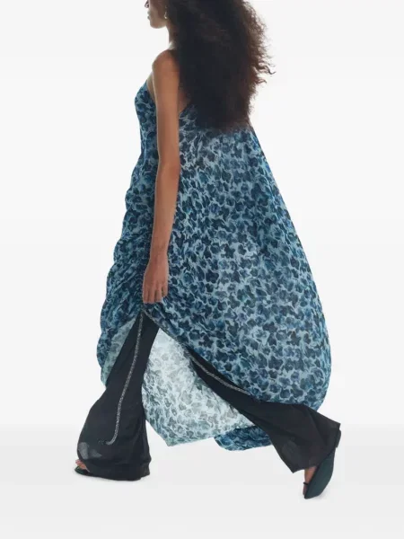Rochie Rodebjer cu model floral cu imagine albastru