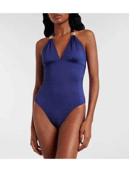 Costum de baie Heidi Klein cu gât halter albastru