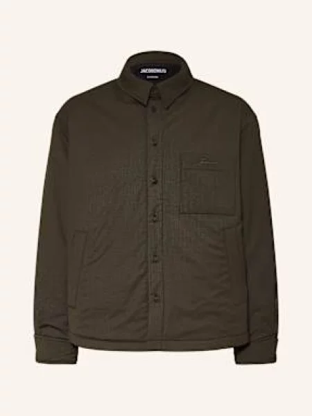 Jacquemus Svrchní Košile La Chemise Boulanger khaki