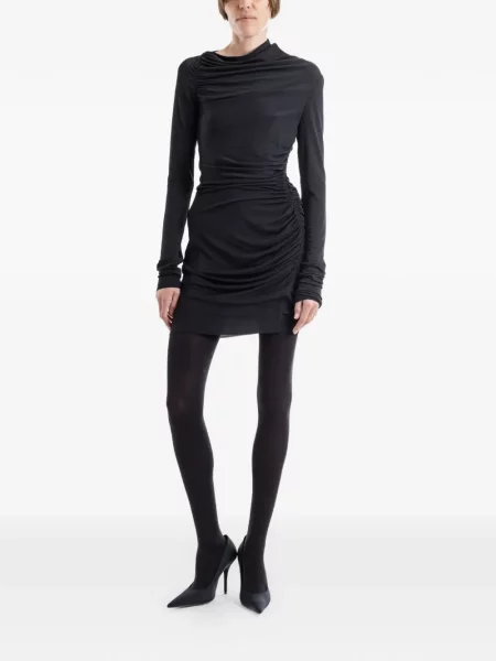 Rochie mini Rick Owens cu volane asimetrică negru