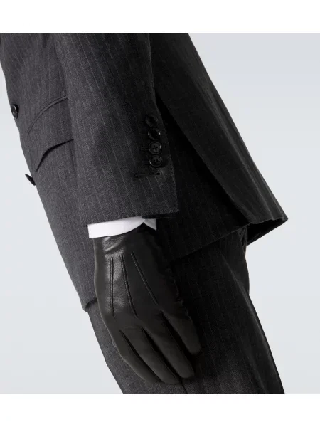 Pantaloni Tom Ford de lână cu model herringbone gri