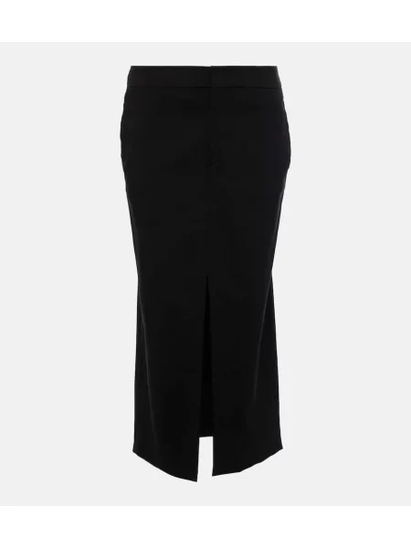 Laneno midi krilo Isabel Marant črna