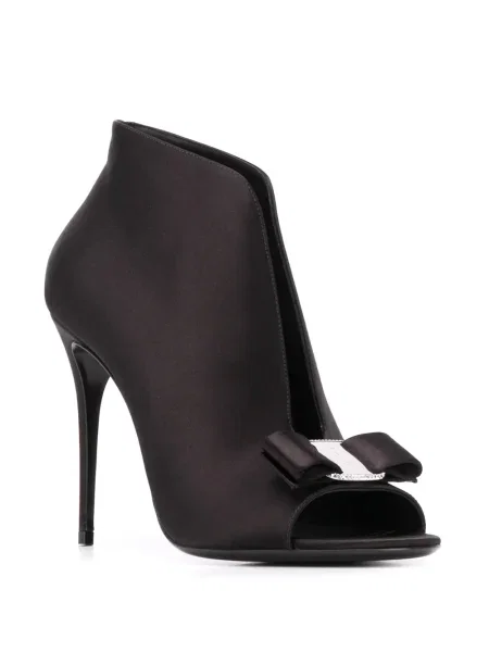 Pantofi cu toc Ferragamo cu funde negru