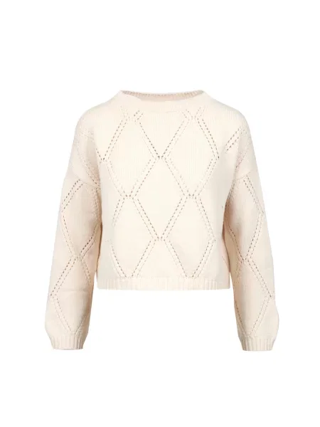 Sweter Max Mara Weekend z nadrukiem biały