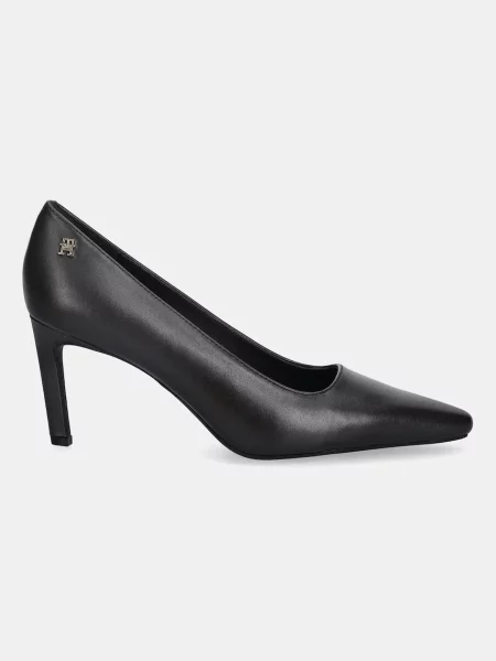 Salonarji Tommy Hilfiger Th Logo Lth Pump Slanted Hl Črna rjava