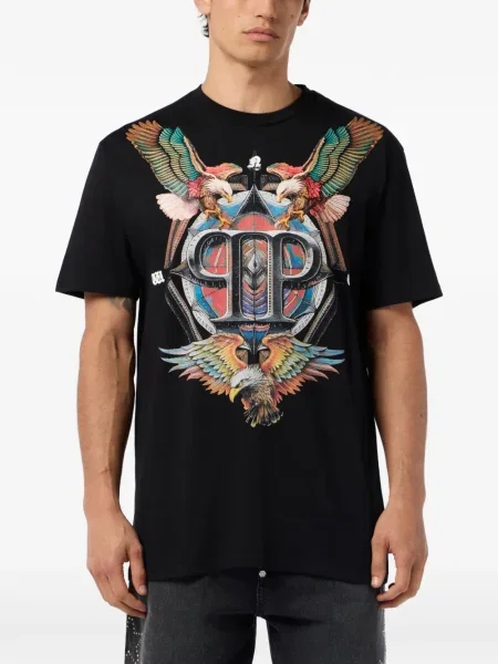 Tricou Philipp Plein cu imagine negru