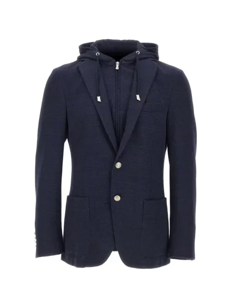 Sacou Eleventy cu glugă albastru