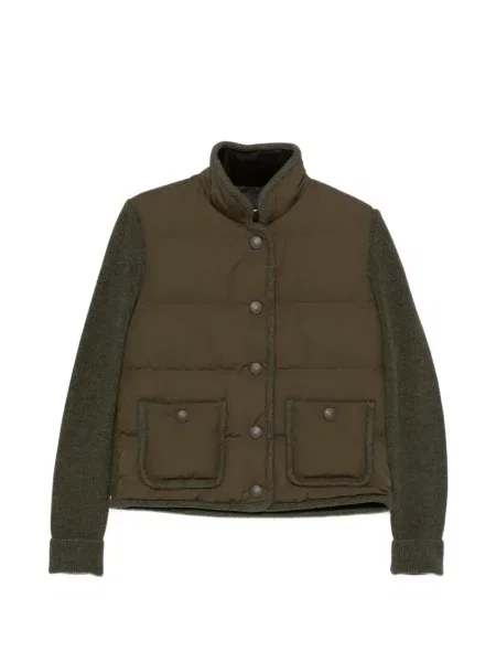 Ватиран пуловер Moncler Grenoble зелено