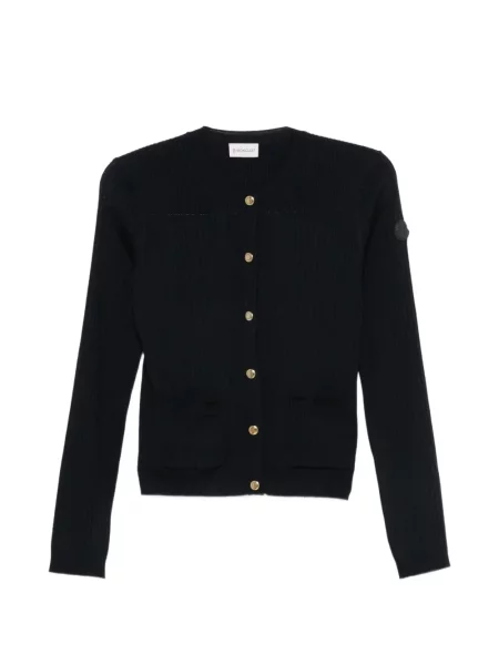 Cardigan Moncler tricotate cu autograf albastru