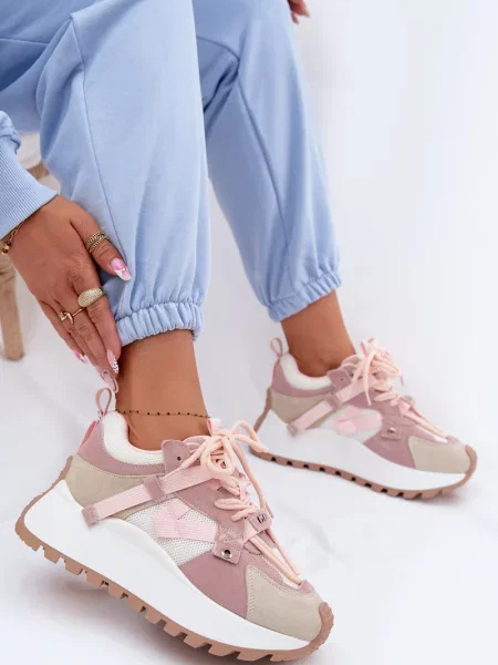 Teniși Goe din piele cu platformă alb