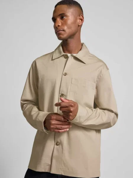 Kurtka koszulowa o kroju regular fit z czystej bawełny model ‘TATE’ Selected Homme biała