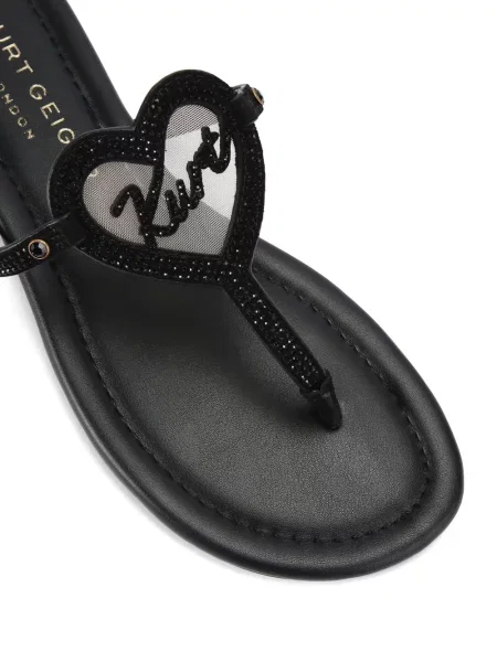 Сандали Kurt Geiger London без ток със сърца черно