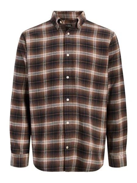 JACK & JONES Cămașă JJEField ciocolatiu / negru alb