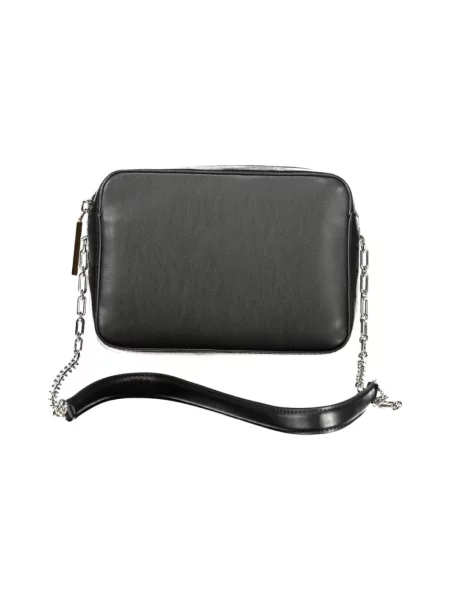 Lniana torebka crossbody Calvin Klein czarna