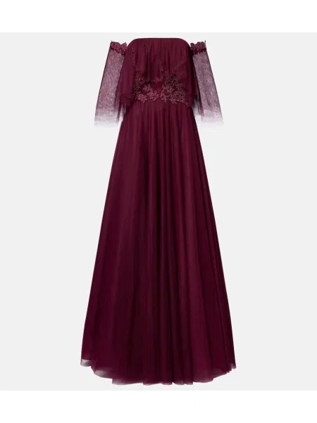 Rochie Costarellos din tul bordo