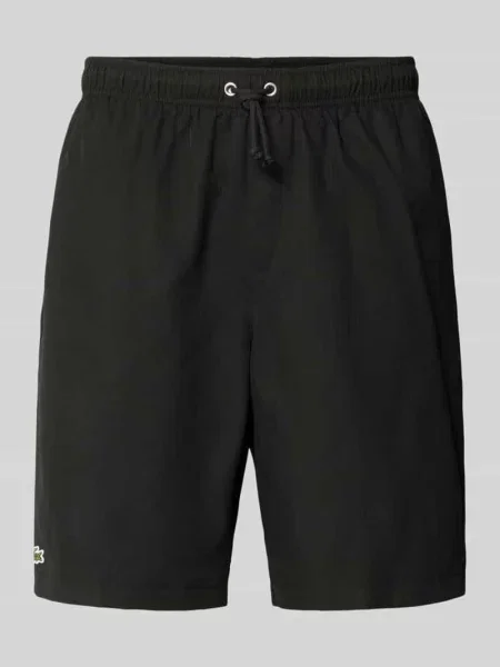 Szorty o kroju relaxed fit z naszywką z logo Lacoste czarne