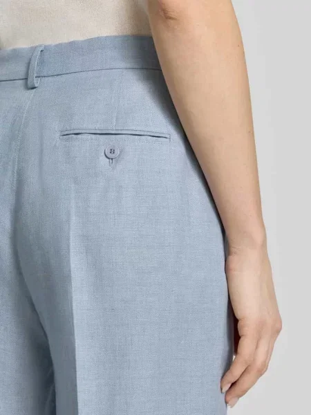 Weekend Max Mara spodnie lniane MALIZIA niebieskie