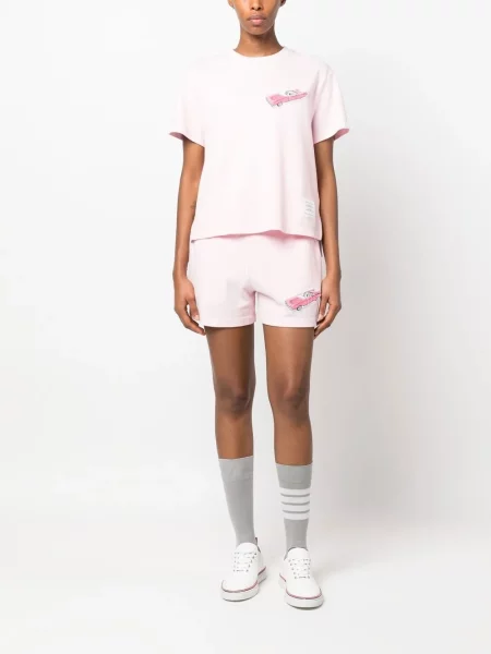 Siuvinėtos šortai Thom Browne rožinė