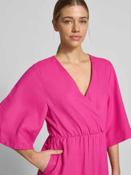 Sukienka midi z mieszanka lnu z rękawami kimono model Laura' Guido Maria Kretschmer Woman