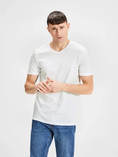 Jack & Jones Set de tricouri﻿ Basic alb