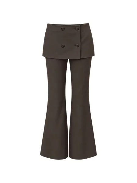 Pantaloni Eleh cu două rânduri de nasturi maro
