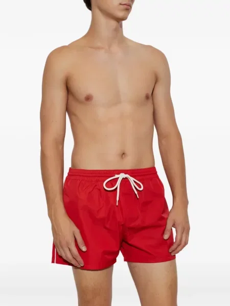 Slip de baie Balmain cu broderie roșu