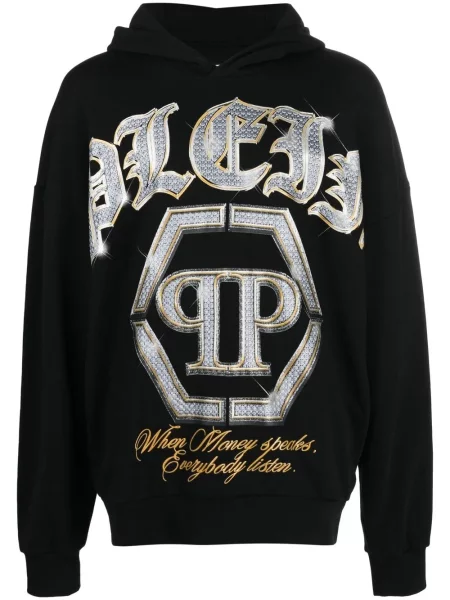 Hanorac cu glugă Philipp Plein cu imagine negru
