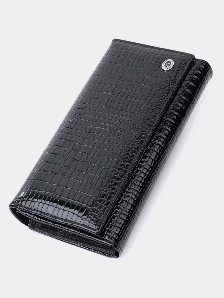 Кожаный кошелек St Leather Accessories черный