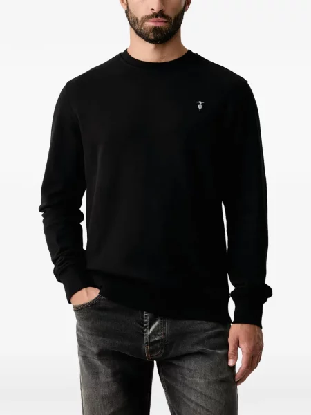 Pulover Trussardi cu broderie cu decolteu rotund negru