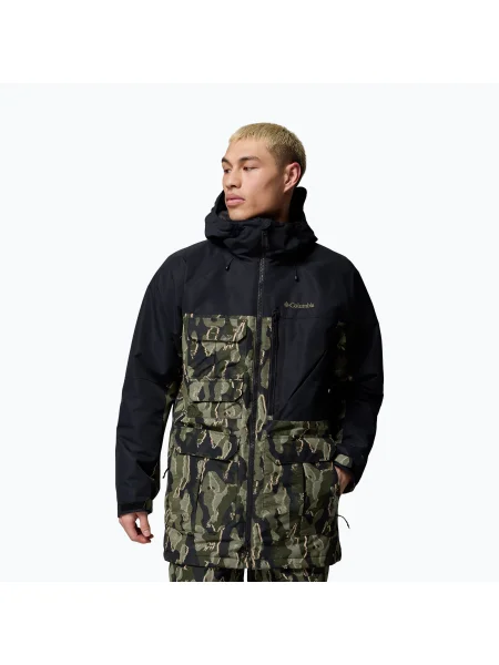 Мъжко яке за сноуборд Columbia Coreshot Print greenscape treebark print/ black черно