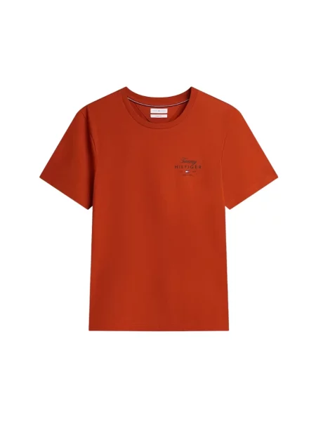 Koszulka Tommy Hilfiger z dżerseju z logo pomarańczowa