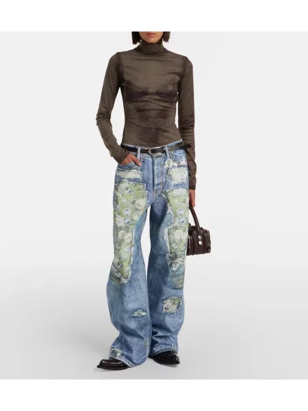 Blugi cu picior larg Acne Studios cu imagine albastru