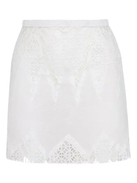 Fusta mini Amir Slama din dantelă alb