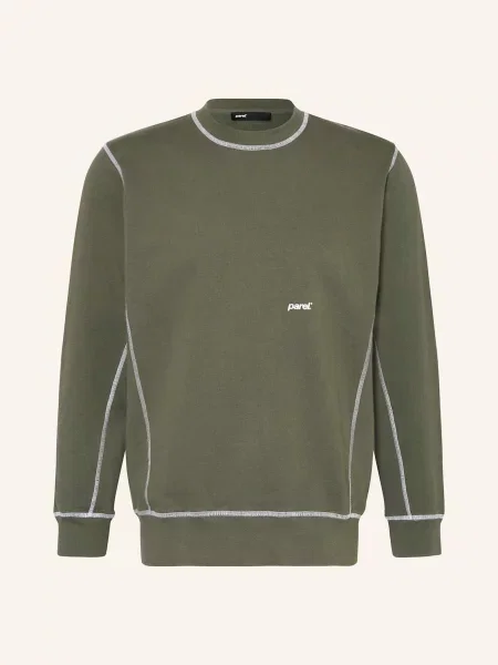 Parel. Mikina Contrast Crewneck olivová