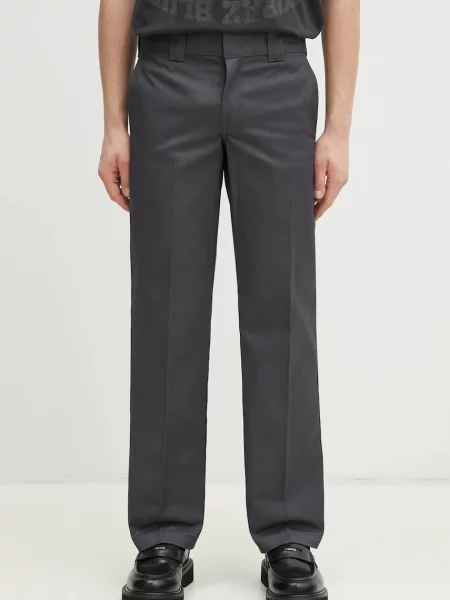 Hlače Dickies Work Pant Rec Charcoal Grey za muškarce ravni kroj siva