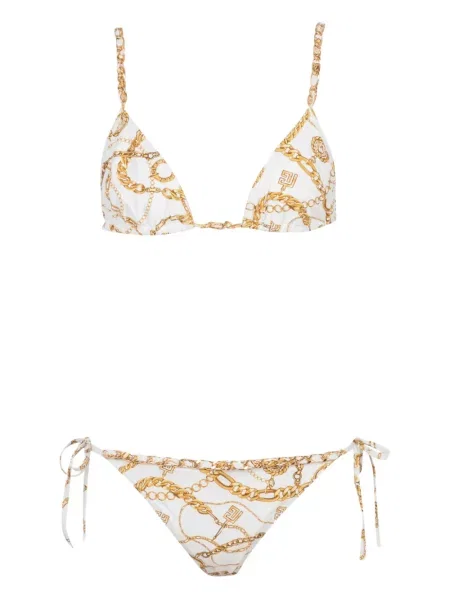 Bikini Balmain cu imagine alb